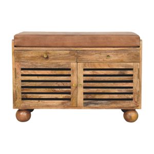 Natural Wood Storage Cabinet - Nora Lane Home furniture - Solid wood - 37.4 x 19.69 x 15.75 in