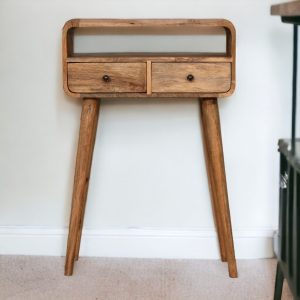 Natural Wood Storage Console Table - Nora Lane Home furniture - Solid wood - 15.75 x 27.56 x 17.72 in