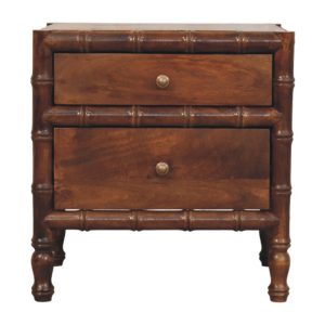 Brown Storage Nightstand - Nora Lane Home furniture - Solid wood - 25.59 x 19.69 x 26.77 in