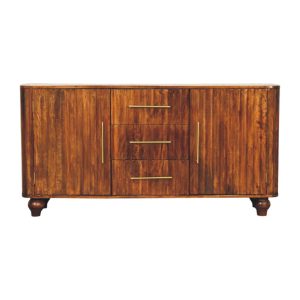 Brown Storage Sideboard - Nora Lane Home furniture - Solid wood - 61 x 18 x 29 in