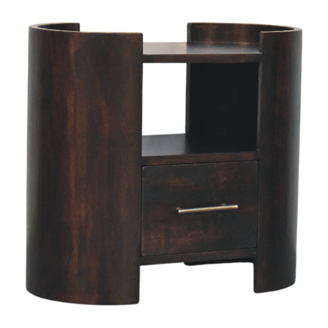 Brown Storage Nightstand - Nora Lane Home furniture - Solid wood, Upholstered - 25.59 x 15.75 x 23.62 in