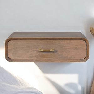 Brown Storage Floating Nightstand - Nora Lane Home furniture - Solid wood - 16.54 x 23.62 x 9.84 in