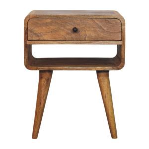 Natural Wood Storage Nightstand - Nora Lane Home furniture - Solid wood, Metal accent - 21.45 x 17.55 x 13.65 in