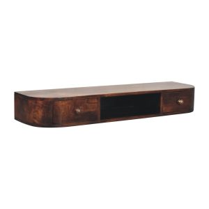 Brown Storage Floating Nightstand - Nora Lane Home furniture - Solid wood - 15.75 x 47.24 x 9.84 in