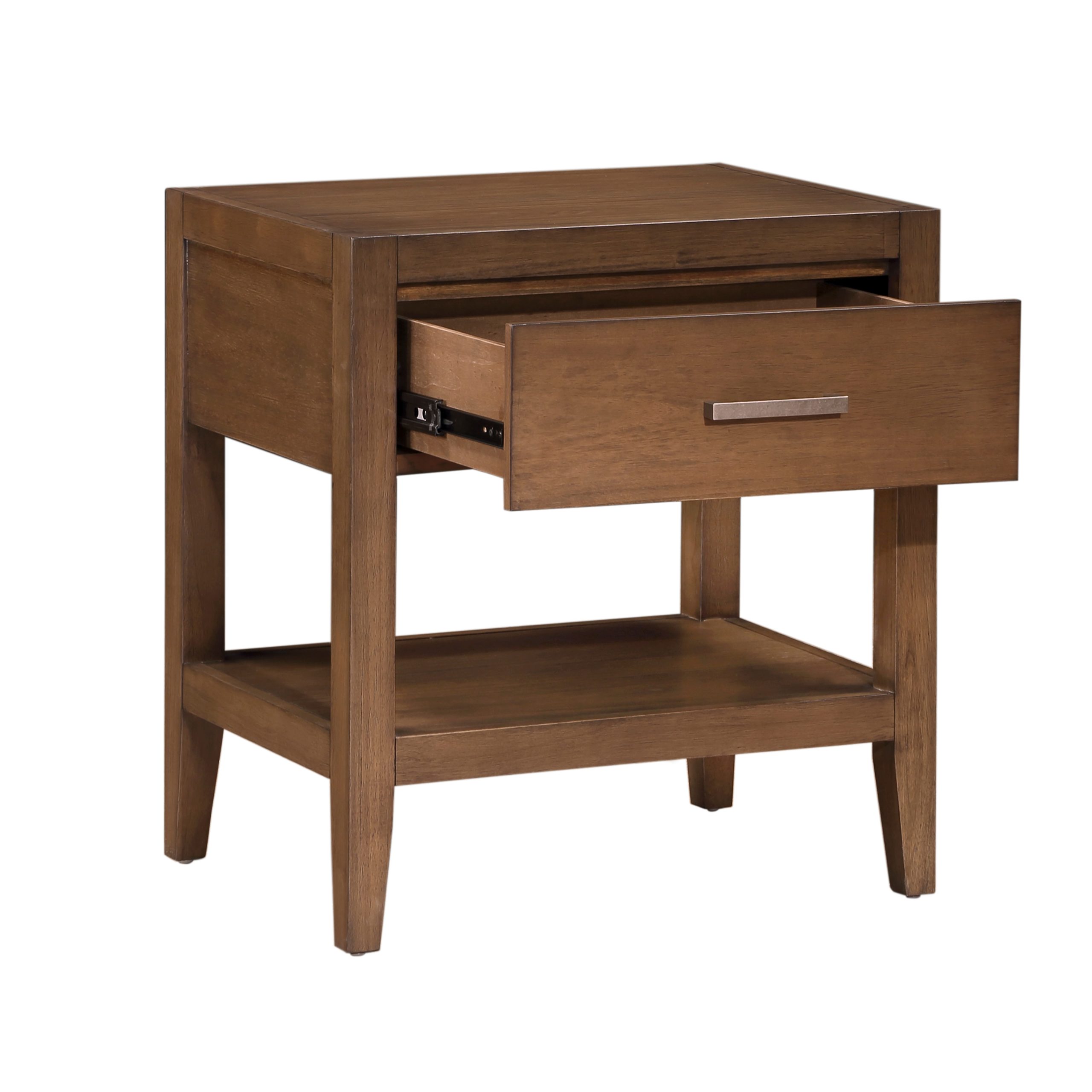 Brown Wood Storage Nightstand - Nora Lane Home furniture - 27.5 x 21.75 x 30.5 in