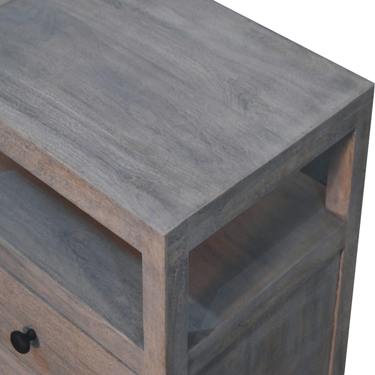 Brown Storage Nightstand - Nora Lane Home furniture - Solid wood - 23.62 x 19.69 x 27.56 in