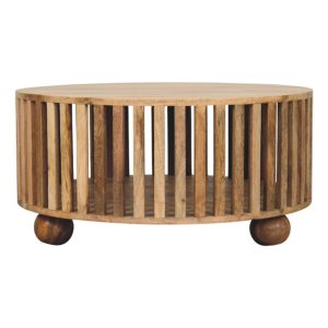 Natural Wood Round Coffee Table - Nora Lane Home furniture - Solid wood - 35.43 x 35.43 x 15.75 in
