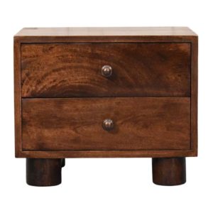 Walnut Storage Nightstand - Nora Lane Home furniture - Solid wood, Walnut finish - 21.65 x 17.72 x 15.75 in