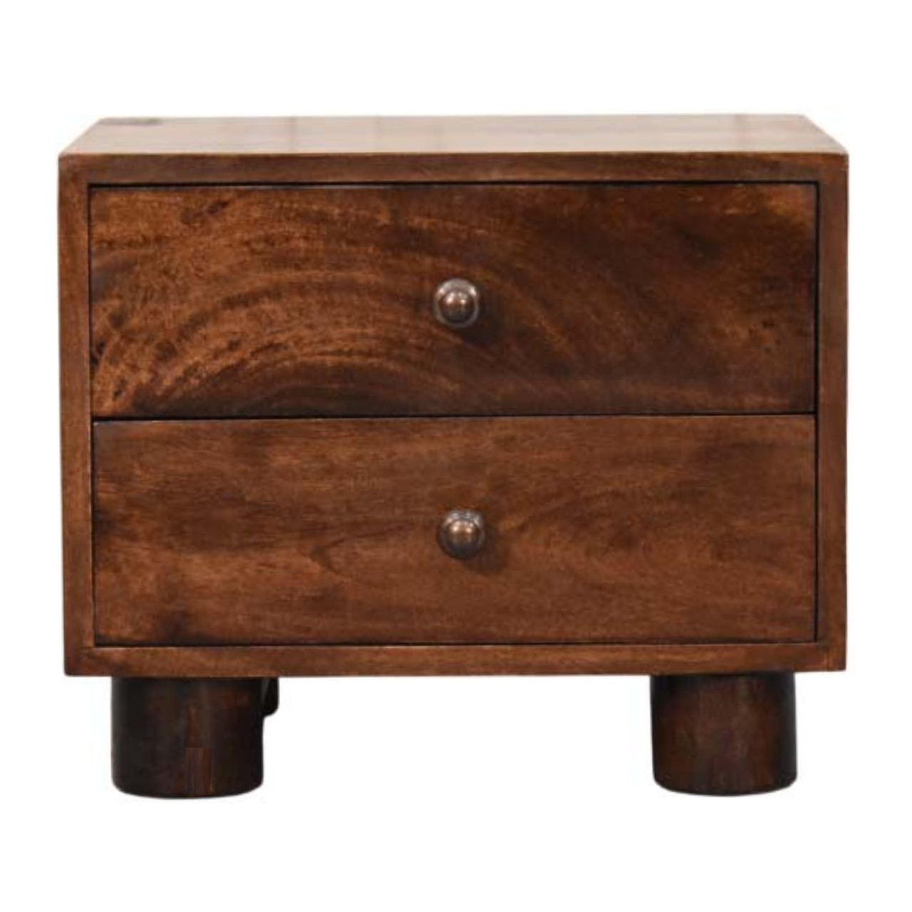 Walnut Storage Nightstand - Nora Lane Home furniture - Solid wood, Walnut finish - 21.65 x 17.72 x 15.75 in