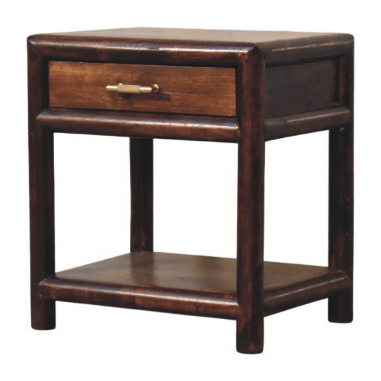 Walnut Storage Nightstand - Nora Lane Home furniture - Solid wood, Walnut finish - 21.65 x 17.72 x 23.62 in