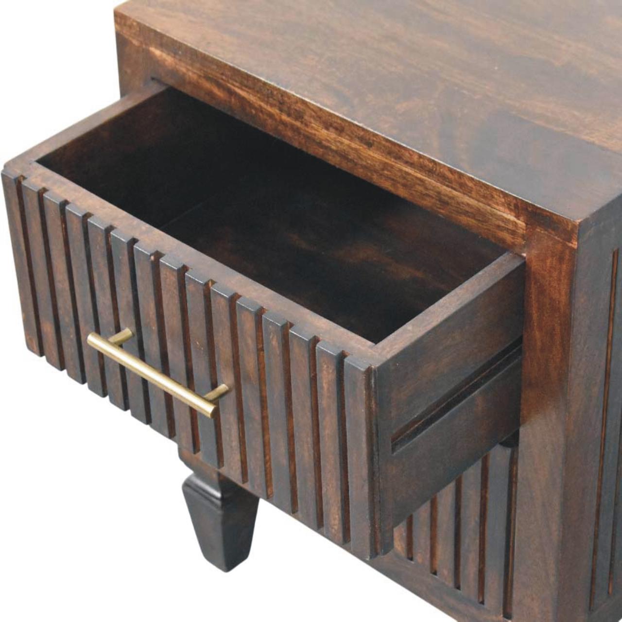 Brown Storage Nightstand - Nora Lane Home furniture - Solid wood - 17.7 x 21.7 x 19.7 in