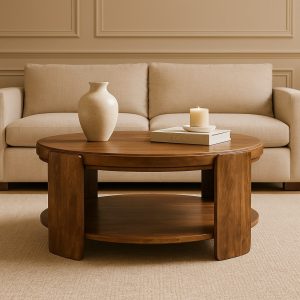 Brown Coffee Table - Nora Lane Home furniture - Solid wood - 37.4 x 37.4 x 20.47 in