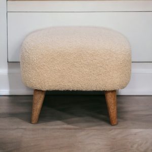 Brown Boucle Storage Bench - Nora Lane Home furniture - Solid wood, Upholstered - 19.69 x 19.69 x 9.84 in