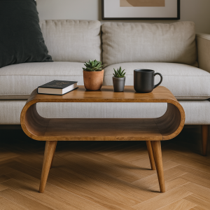 Natural Wood Coffee Table - Nora Lane Home furniture - Solid wood - 23.62 x 35.43 x 7.87 in