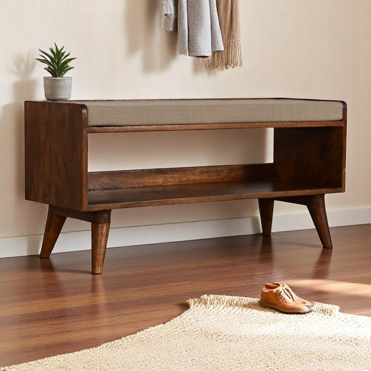 Brown Storage Cabinet - Nora Lane Home furniture - 39.37 x 17.32 x 18.5 in