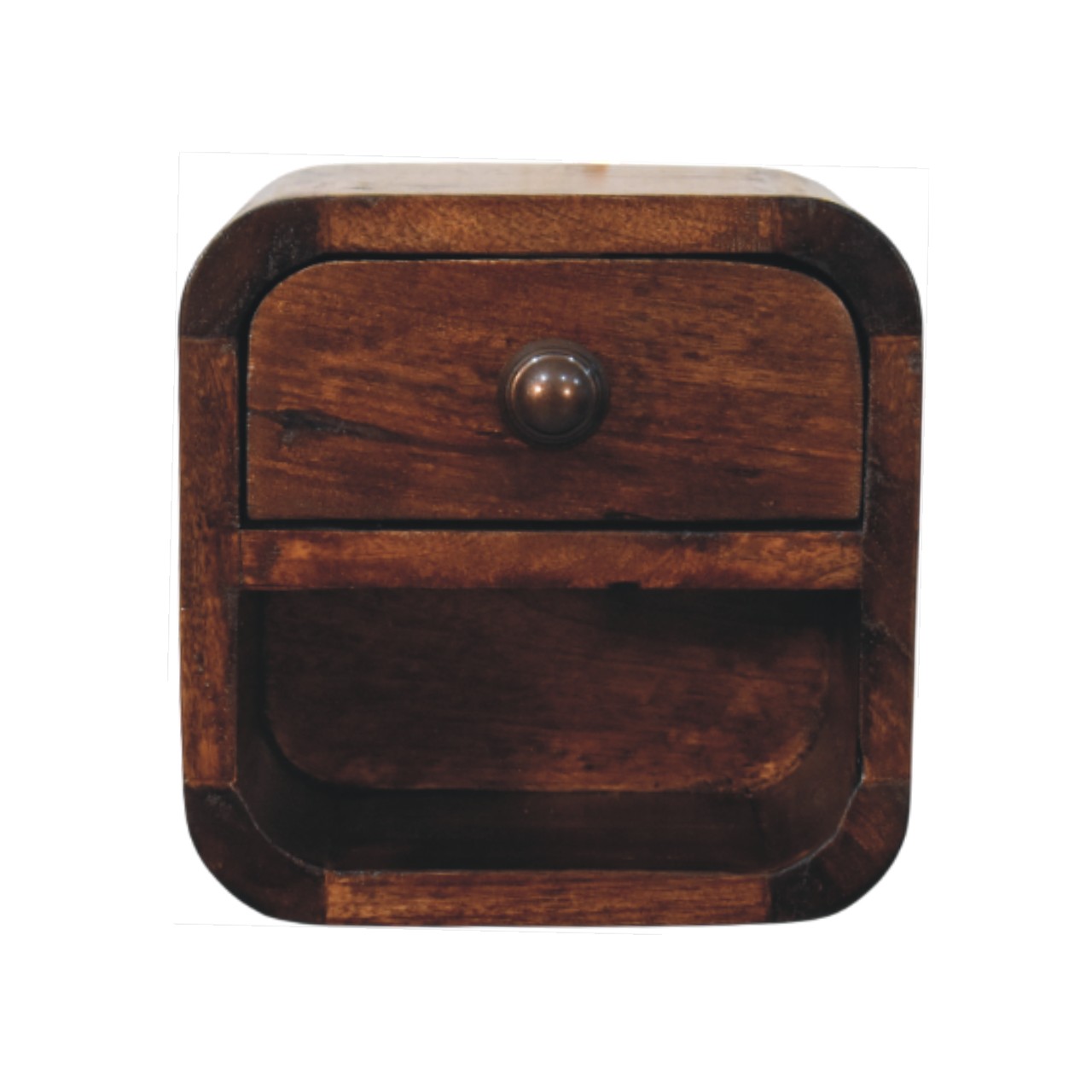Brown Storage Nightstand - Nora Lane Home furniture - Solid wood - 12 x 11 x 12 in