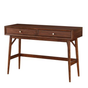 Brown Wood Storage Living Room Sofa - Nora Lane Home furniture - Walnut finish - 51.75 x 19.75 x 16 in