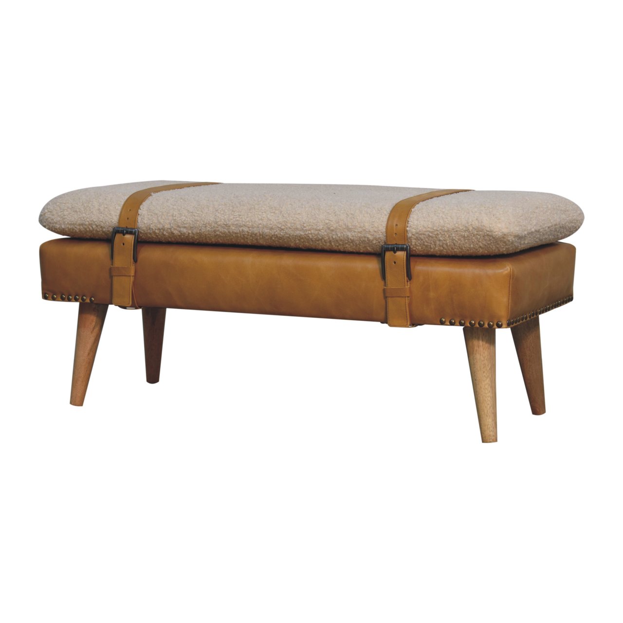 Brown Storage Bench - Nora Lane Home furniture - Solid wood, Upholstered - 39.37 x 17.72 x 9.84 in