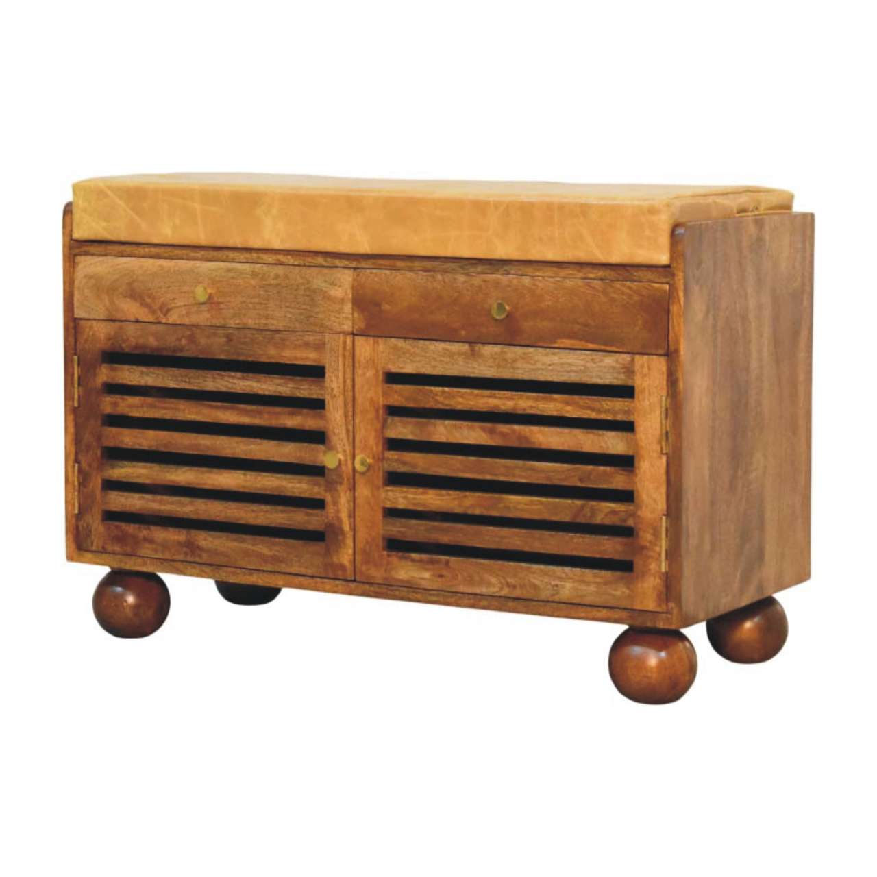 Brown Storage Bench - Nora Lane Home furniture - Solid wood - 37 x 20 x 21 in