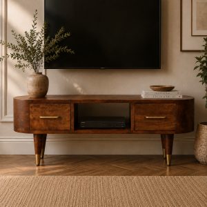 Brown TV & Entertainment Furniture - Nora Lane Home furniture - Solid wood - 43.31 x 15.75 x 3.94 in