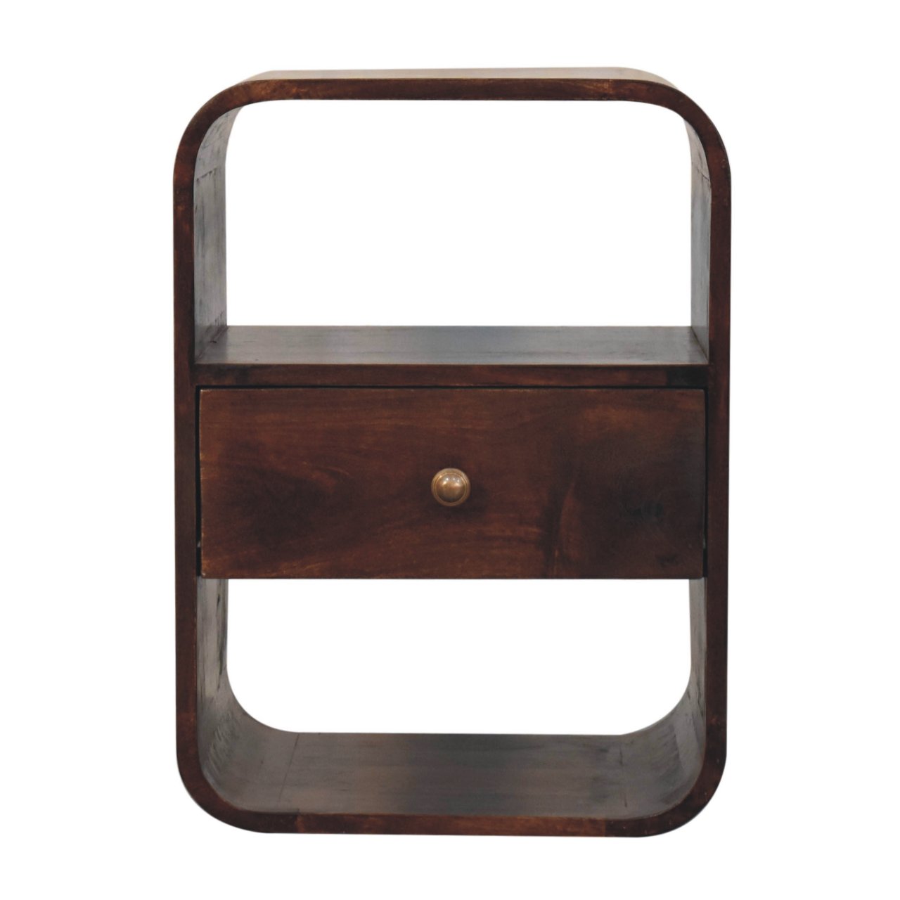 Walnut Storage Nightstand - Nora Lane Home furniture - Solid wood, Walnut finish - 17.72 x 19.69 x 25.59 in