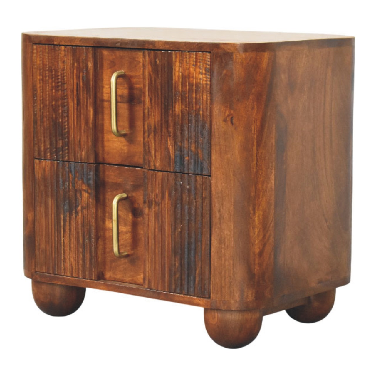 Brown Storage Nightstand - Nora Lane Home furniture - Solid wood - 25.59 x 19.69 x 21.65 in