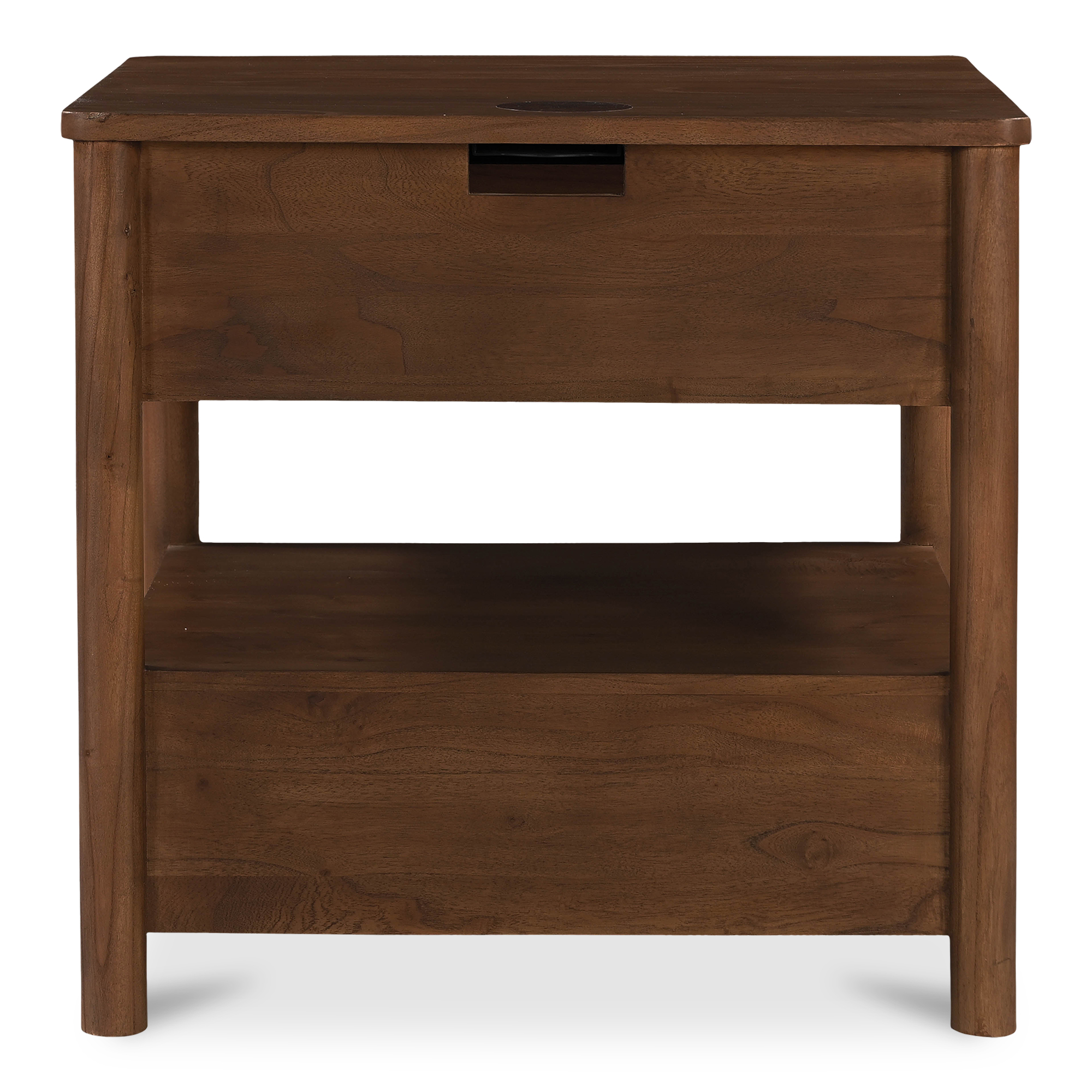 Brown Wood Storage Nightstand - Nora Lane Home furniture - 32 x 28 x 32.5 in