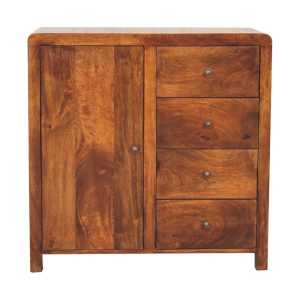 Brown Storage Cabinet - Nora Lane Home furniture - Solid wood - 35.43 x 17.72 x 35.43 in