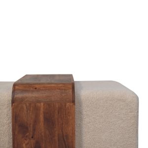 Brown Boucle Storage Bench - Nora Lane Home furniture - Solid wood - 33.5 x 47.2 x 21.7 in
