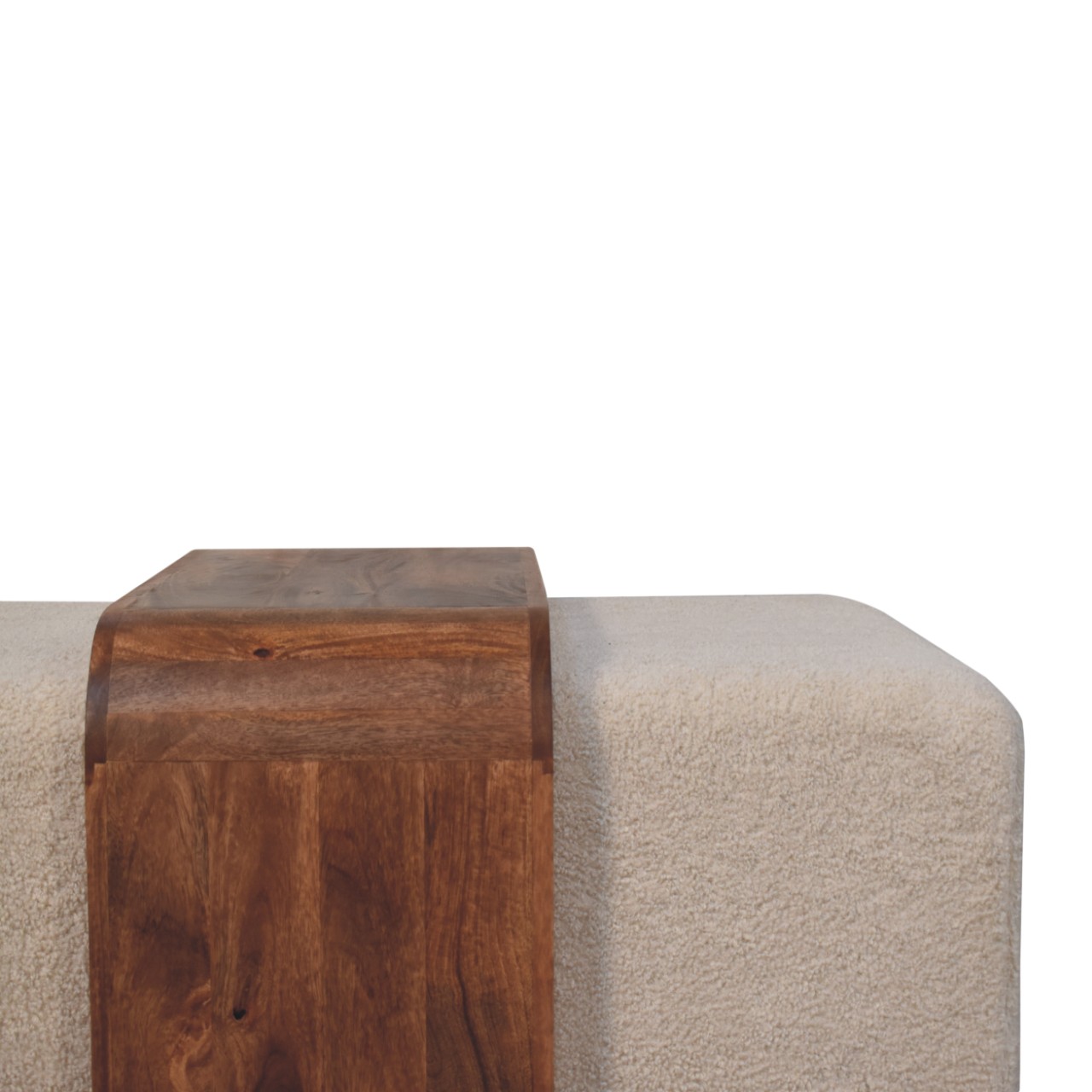 Brown Boucle Storage Bench - Nora Lane Home furniture - Solid wood - 33.5 x 47.2 x 21.7 in