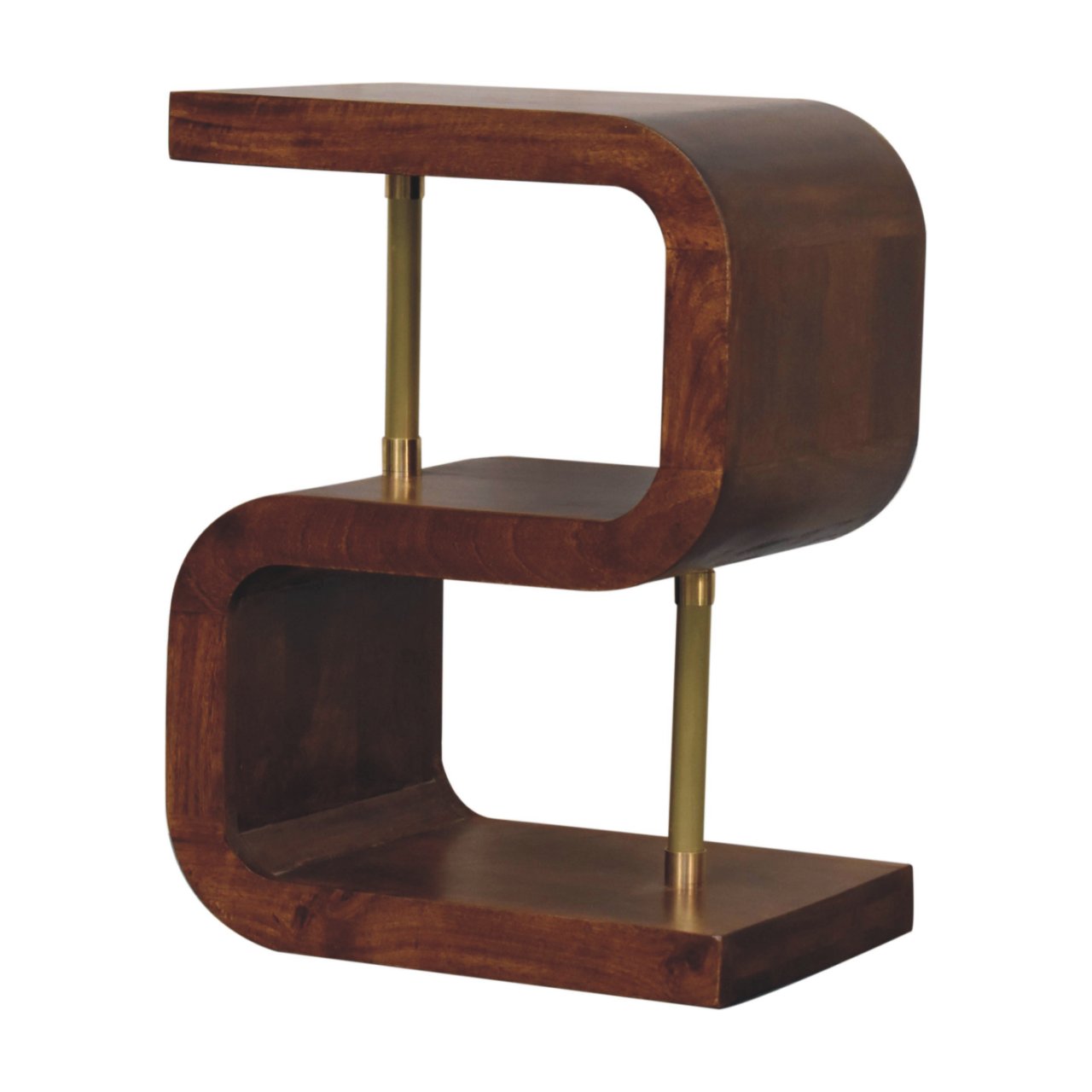 Brown Storage Nightstand - Nora Lane Home furniture - Solid wood, Metal accent - 21.65 x 17.72 x 27.56 in
