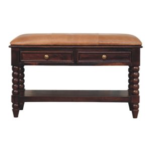 Brown Storage Bench - Nora Lane Home furniture - Solid wood - 17.72 x 39.37 x 25.59 in