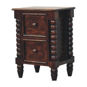 Brown Storage Nightstand - Nora Lane Home furniture - Solid wood - 20 x 16 x 26 in