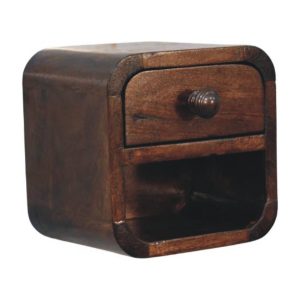 Brown Storage Nightstand - Nora Lane Home furniture - Solid wood - 12 x 11 x 12 in