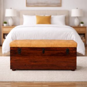 Brown Storage Bench - Nora Lane Home furniture - Solid wood - 39 x 22 x 23 in