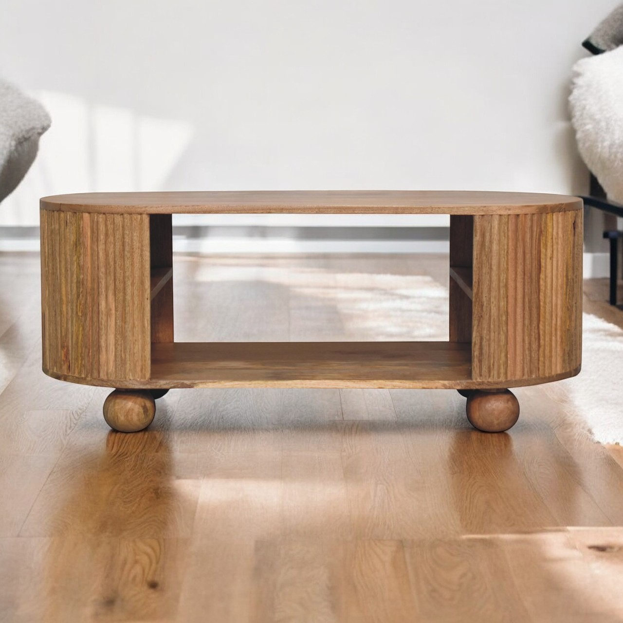 Brown Storage Coffee Table - Nora Lane Home furniture - Solid wood - 23.62 x 47.24 x 17.72 in