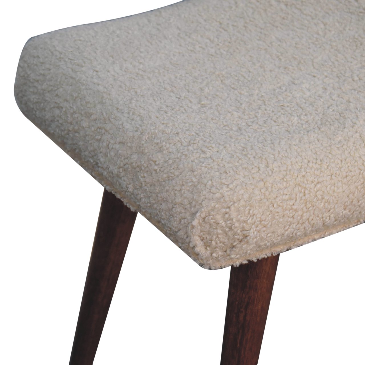 Brown Boucle Storage Bench - Nora Lane Home furniture - Solid wood, Upholstered - 16.54 x 25.59 x 13.78 in