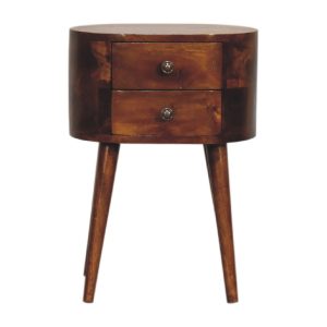 Brown Round Storage Cabinet - Nora Lane Home furniture - Solid wood - 17.72 x 13.78 x 11.81 in