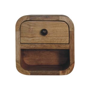 Natural Wood Storage Nightstand - Nora Lane Home furniture - Solid wood - 11.81 x 11.81 x 10.63 in
