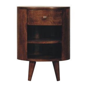Walnut Storage Nightstand - Nora Lane Home furniture - Solid wood, Walnut finish - 15.75 x 19.69 x 19.69 in