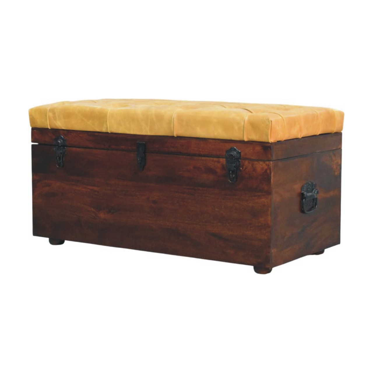 Walnut Storage Bench - Nora Lane Home furniture - Solid wood, Walnut finish - 39 x 22 x 23 in