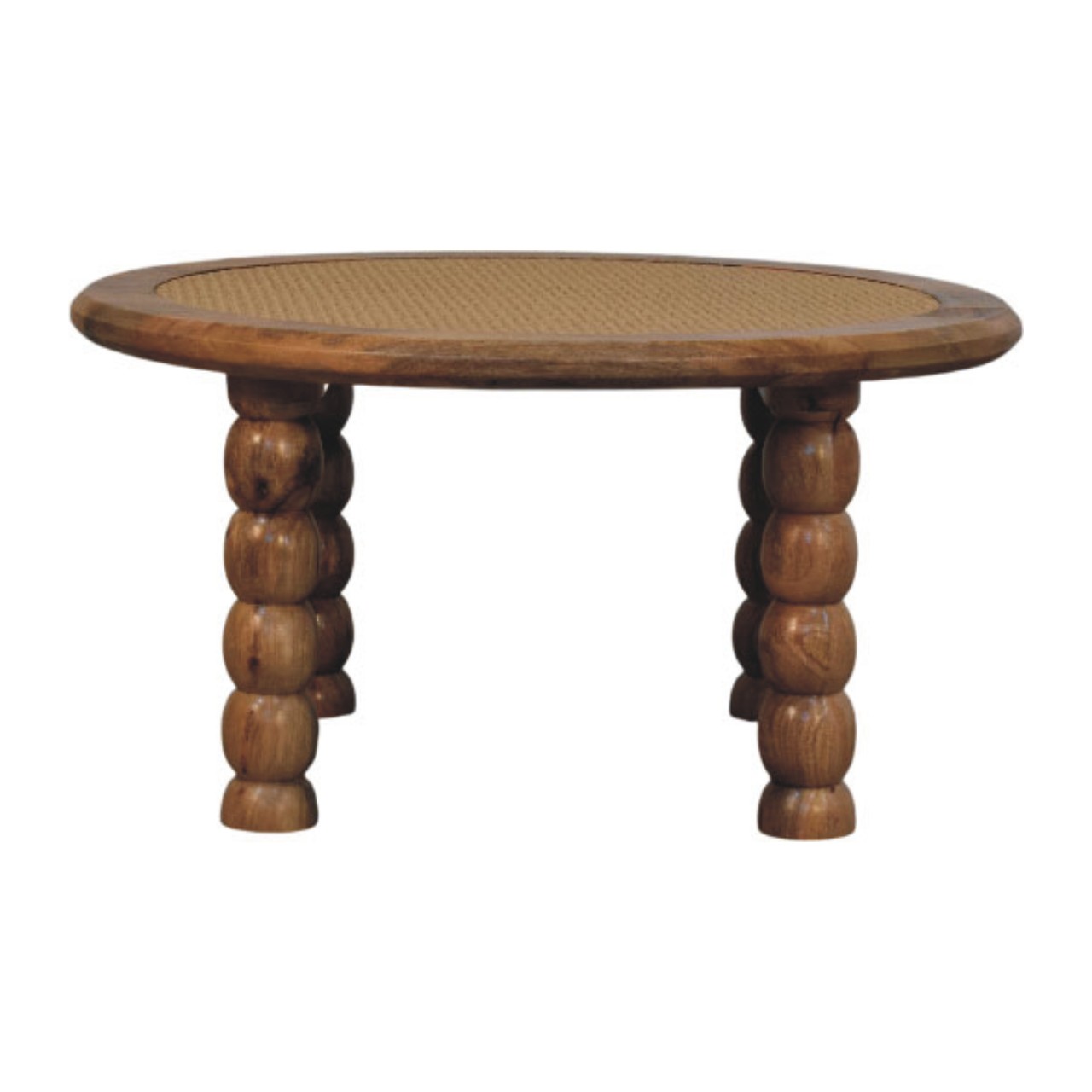 Rattan Coffee Table - Nora Lane Home furniture - Rattan detail - 31 x 31 x 16 in