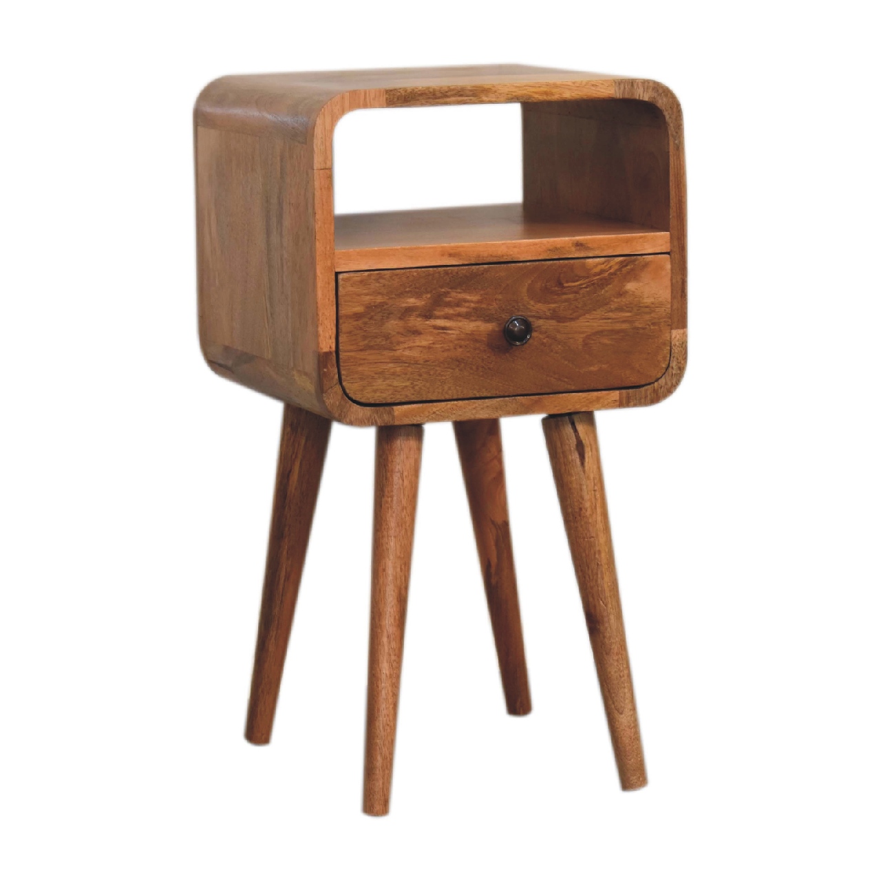 Natural Wood Storage Nightstand - Nora Lane Home furniture - Solid wood - 15.75 x 15.75 x 13.78 in