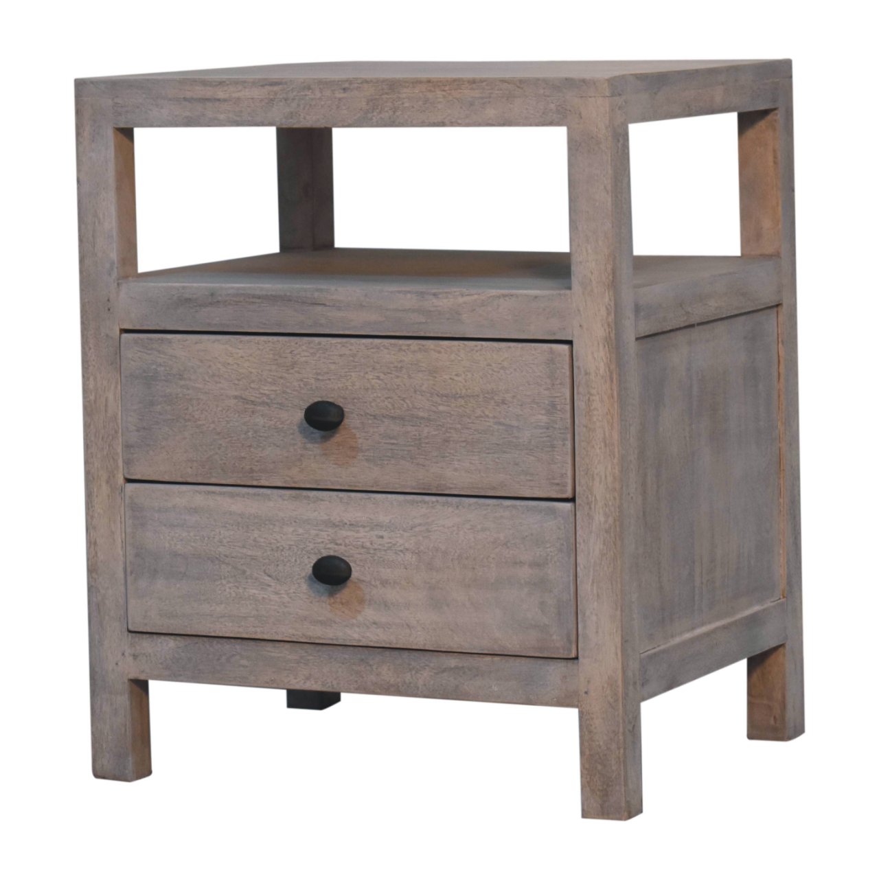 Brown Storage Nightstand - Nora Lane Home furniture - Solid wood - 23.62 x 19.69 x 27.56 in