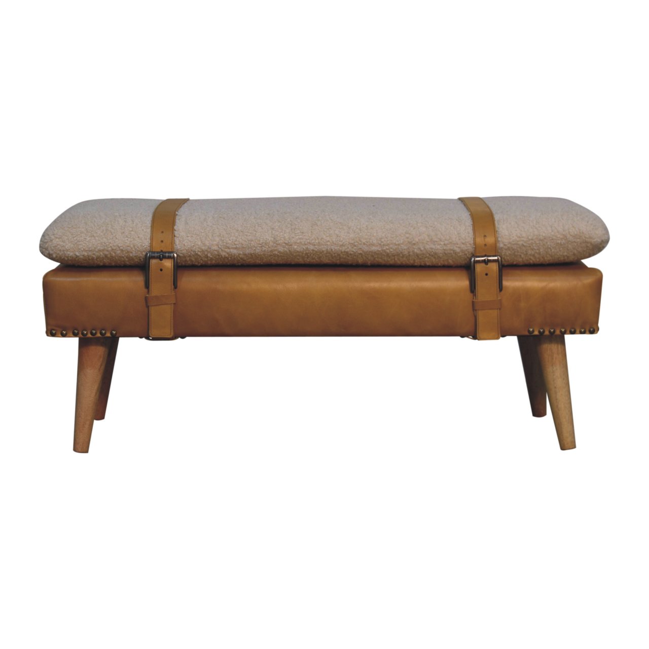 Brown Storage Bench - Nora Lane Home furniture - Solid wood, Upholstered - 39.37 x 17.72 x 9.84 in