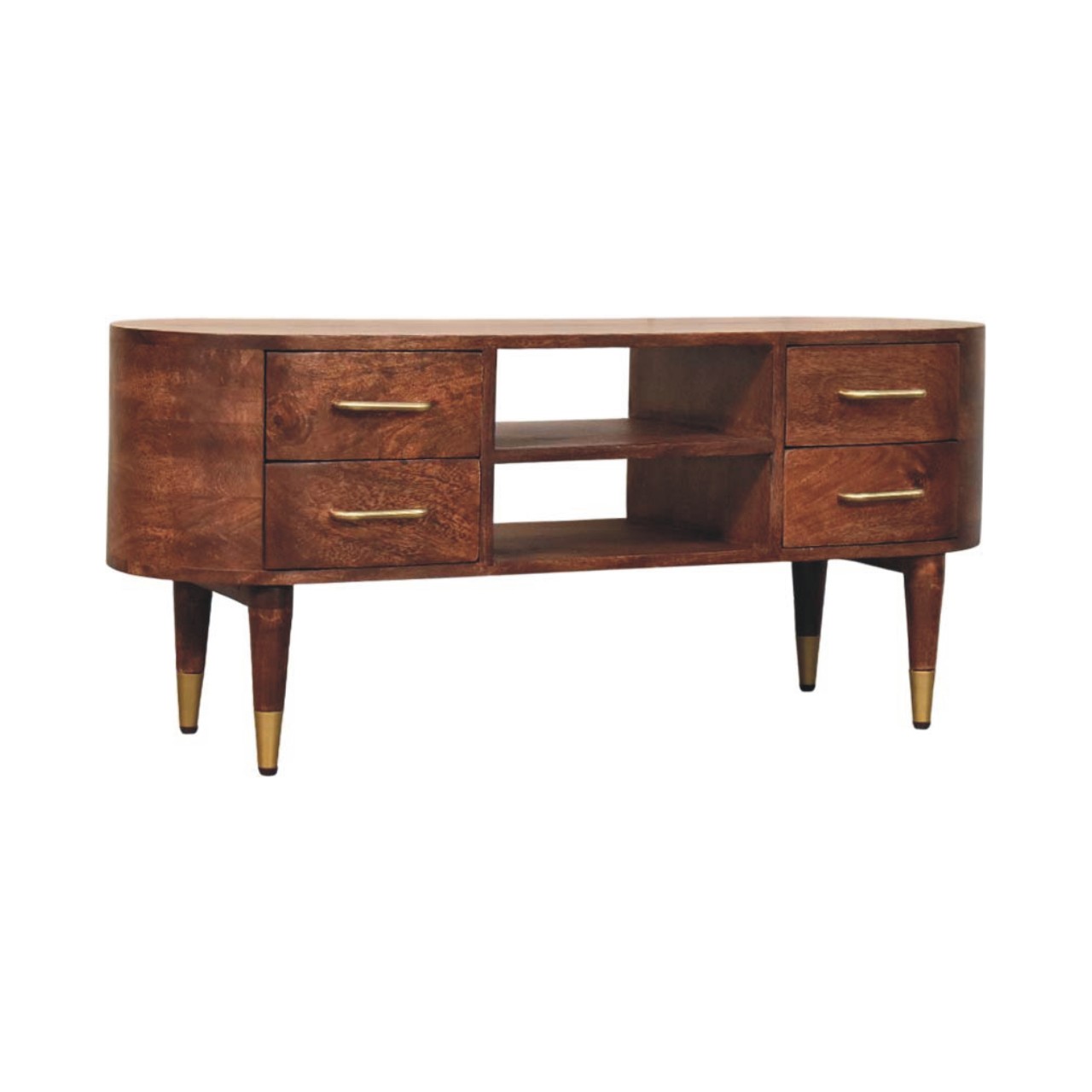 Brown Storage TV Stand - Nora Lane Home furniture - Solid wood - 17.7 x 47.2 x 14.6 in