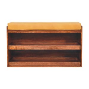 Brown Storage Bench - Nora Lane Home furniture - Solid wood - 18.11 x 39.37 x 24.8 in