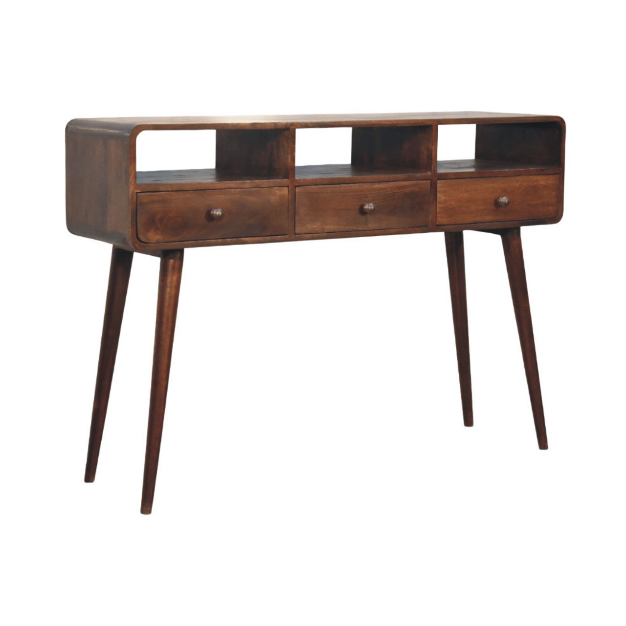 Brown Storage Console Table - Nora Lane Home furniture - Solid wood - 55.12 x 19.69 x 19.69 in