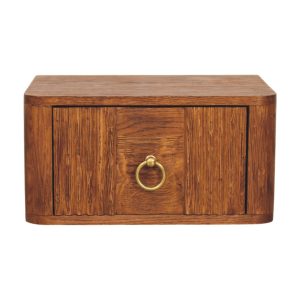 Brown Storage Nightstand - Nora Lane Home furniture - Solid wood - 17.72 x 13.78 x 11.02 in