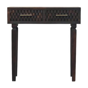 Black Solid Wood Storage Console Table - Nora Lane Home furniture - Solid wood, Upholstered - 17.7 x 35.4 x 13.8 in